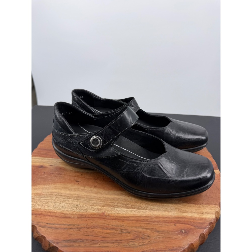 Romika Cassie 50 Mary Jane Shoes sz 40 9-9.5 Black Leather Comfort Strap 76450